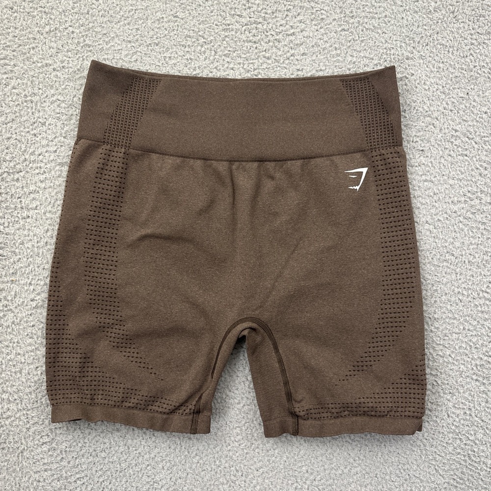 Gymshark Vital Seamless 2.0 Shorts Athletic Biker Athleisure Brown Women's XL